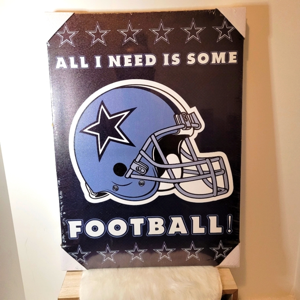 NFL Dallas Cowboys Canvas Wall Decor 11 X 18 For Man Cave, Dorm, Living Room NEW